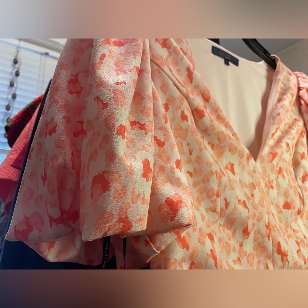 NWT Rachel Coral Floral Mini Dress - Picture 2 of 10